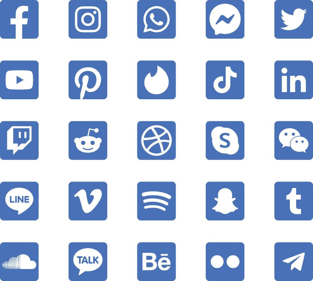 social medios de comunicación icono paquete vector gráficos para digital márketing