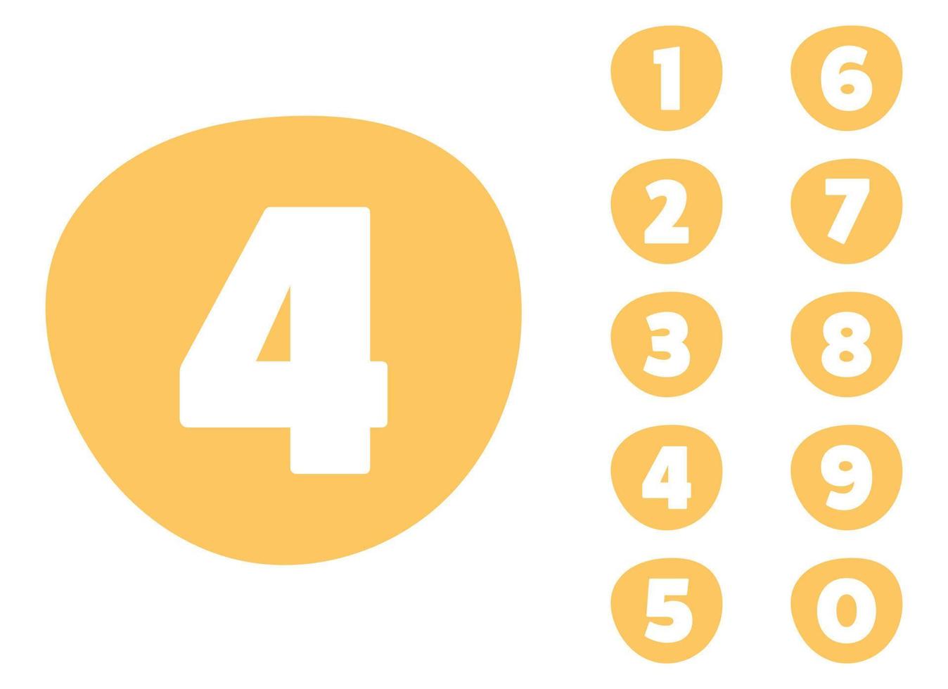 Color blob with number set vector illustration