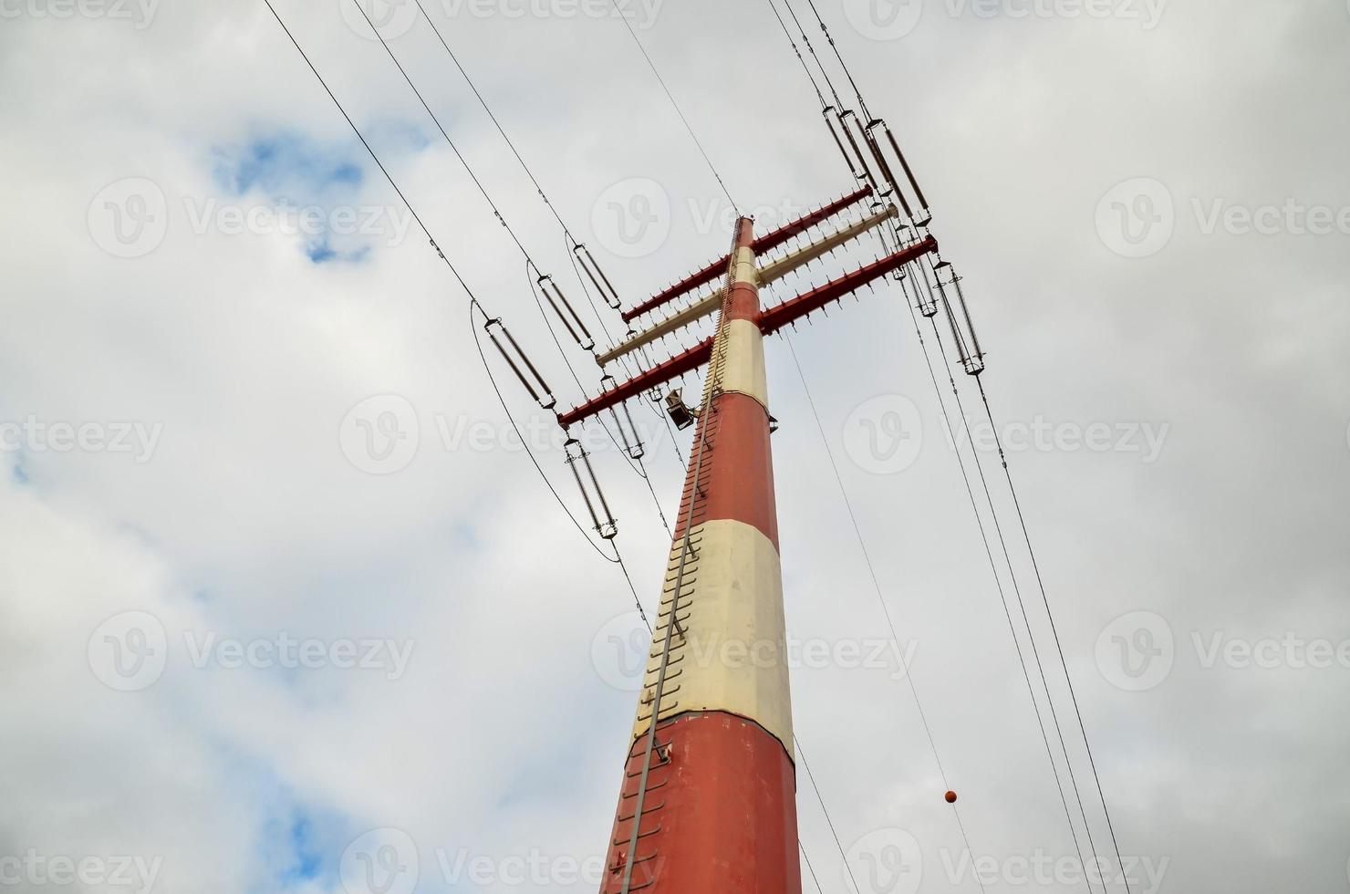 Background with electricity pole photo