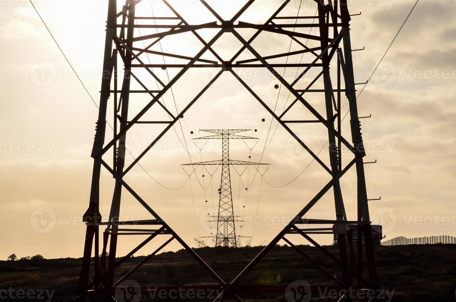 Background with electricity pole photo