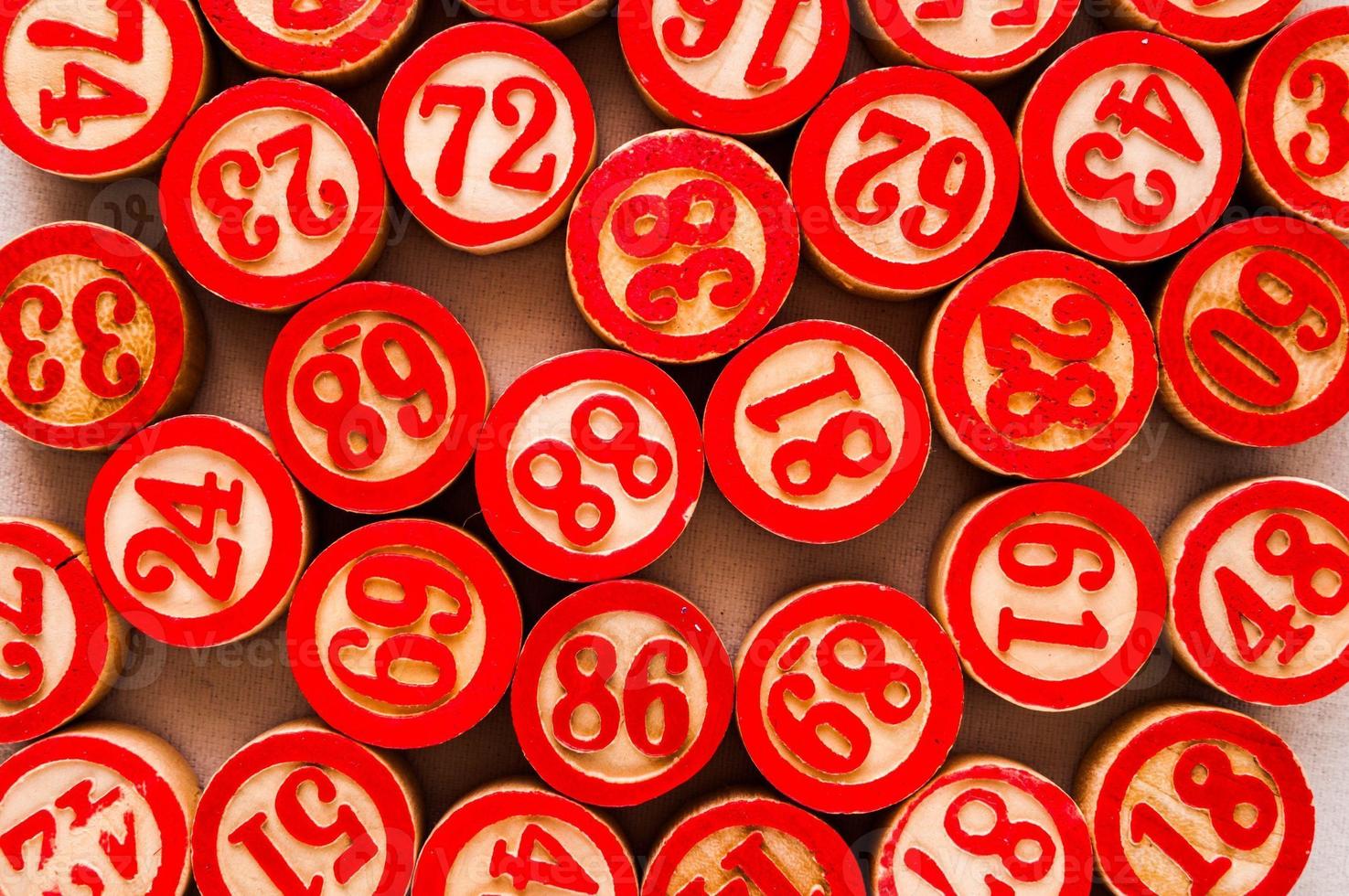 Red wooden numbers photo