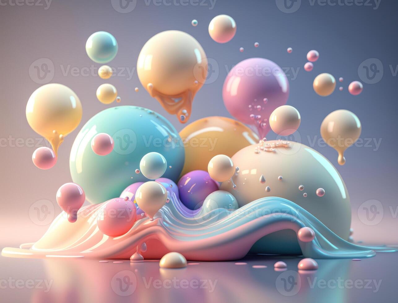 Colorful balls Dynamic liquid shapes background created with technology photo