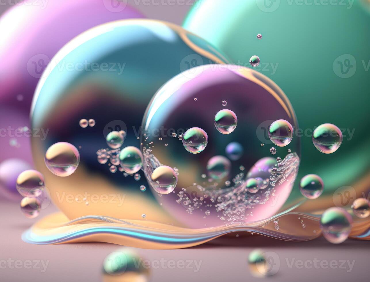 Colorful balls Dynamic liquid shapes background created with technology photo