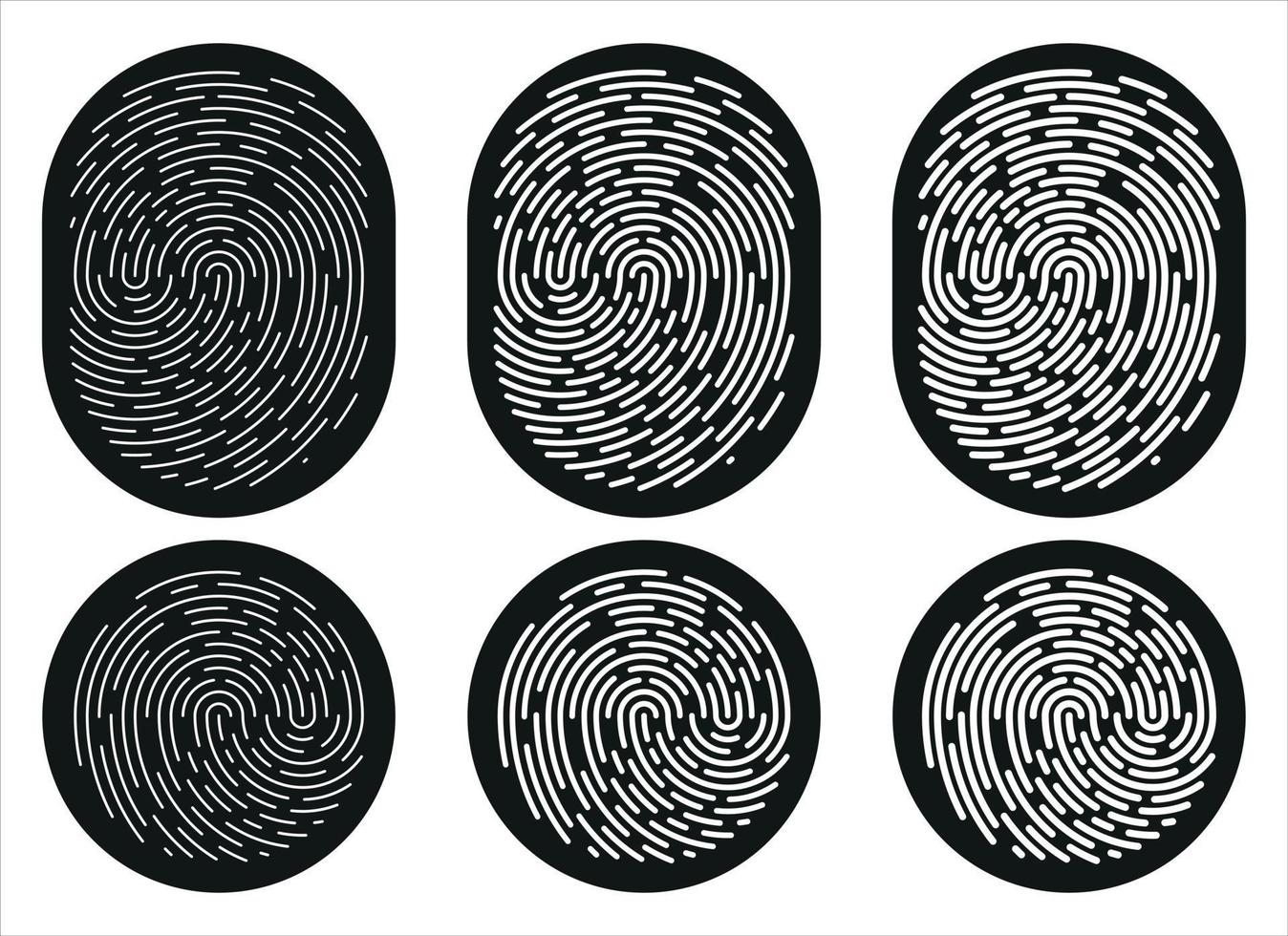 Fingerprint identification symbol icon set in flat style. Security authentication. Vector illustration isolated on white