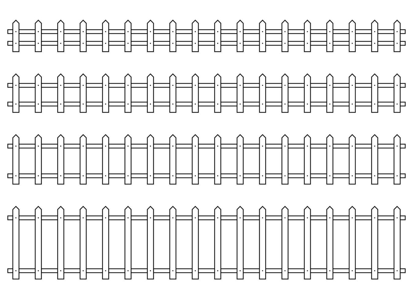 Outline fence in flat style vector illustration isolated on white