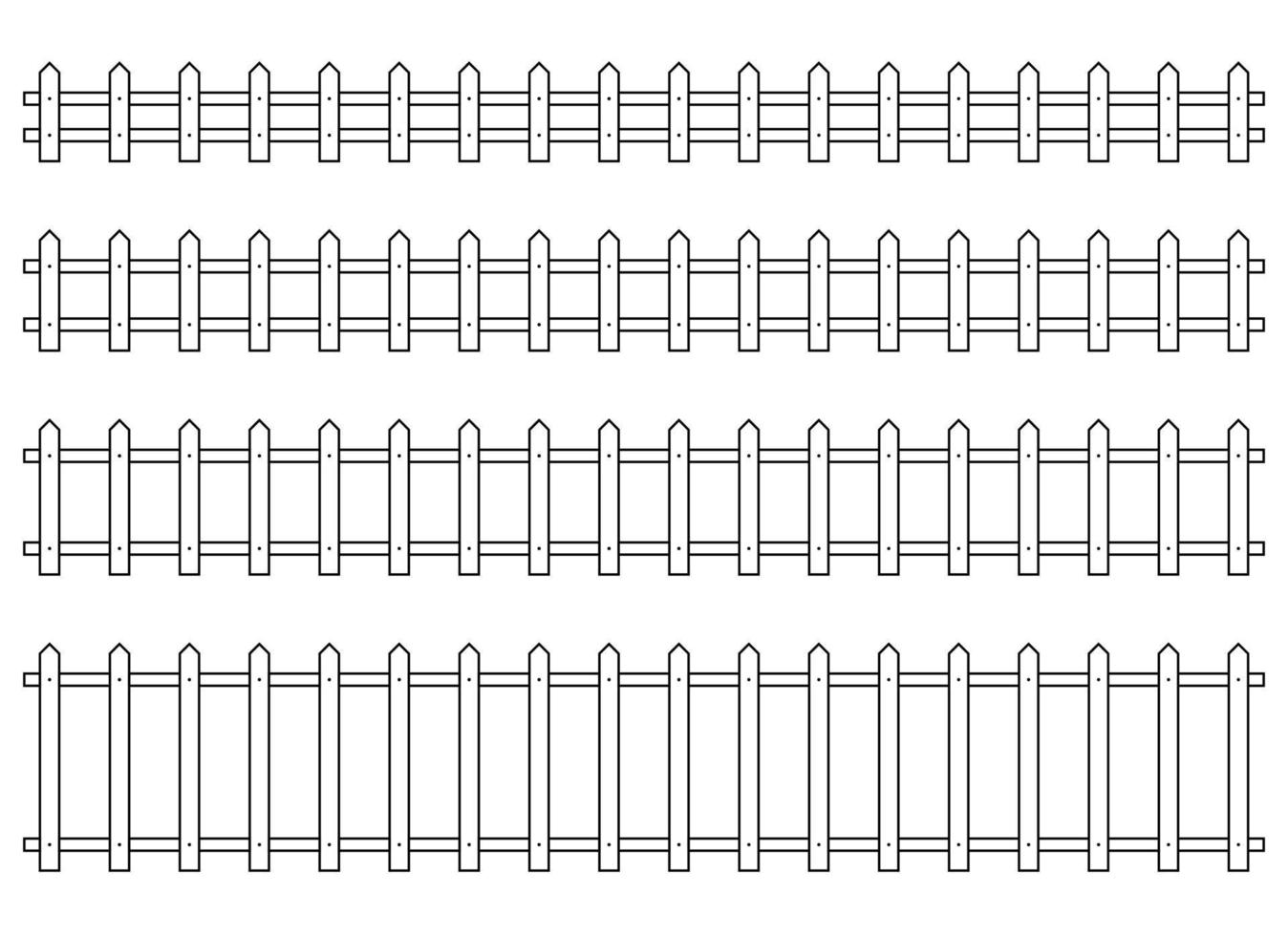 Outline fence in flat style vector illustration isolated on white