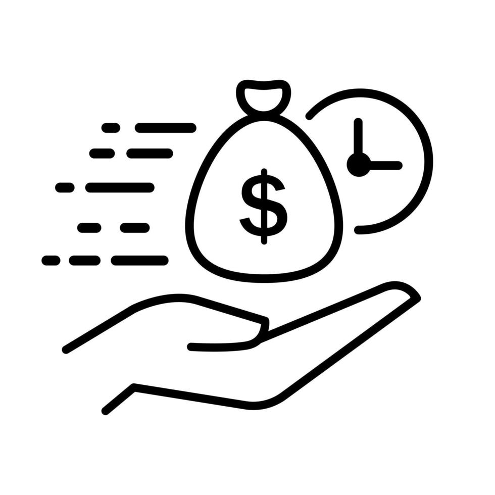 Easy instant credit, loan payment, fast money icon, finance thin line symbol. vector