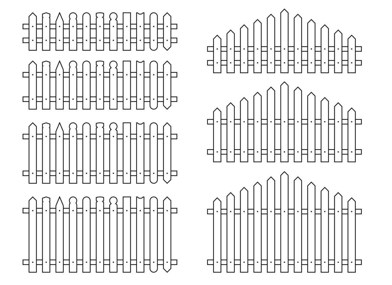 Outline fence in flat style vector illustration isolated on white