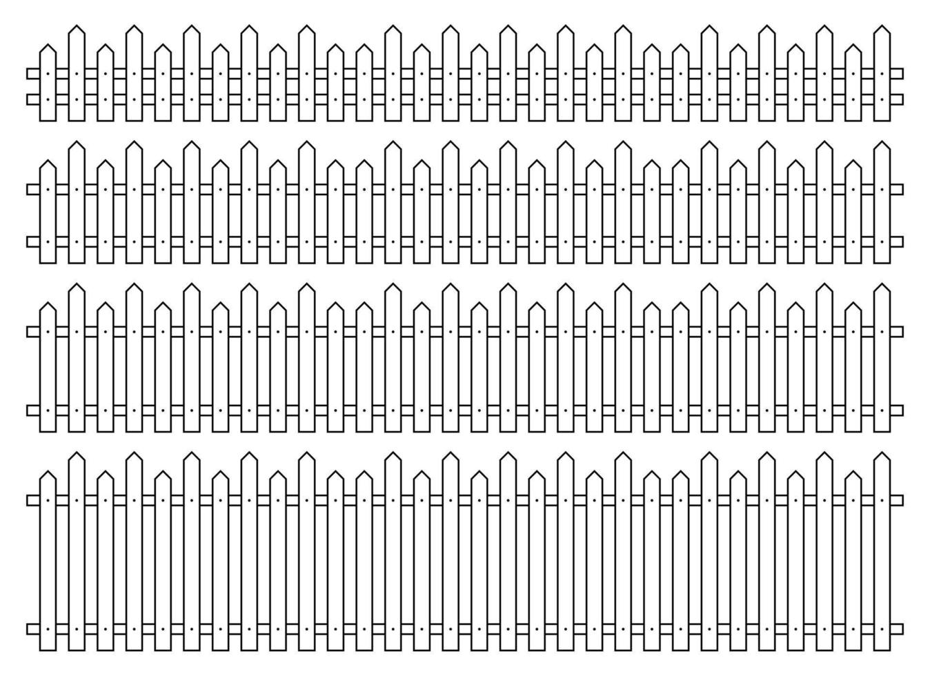 Outline fence in flat style vector illustration isolated on white