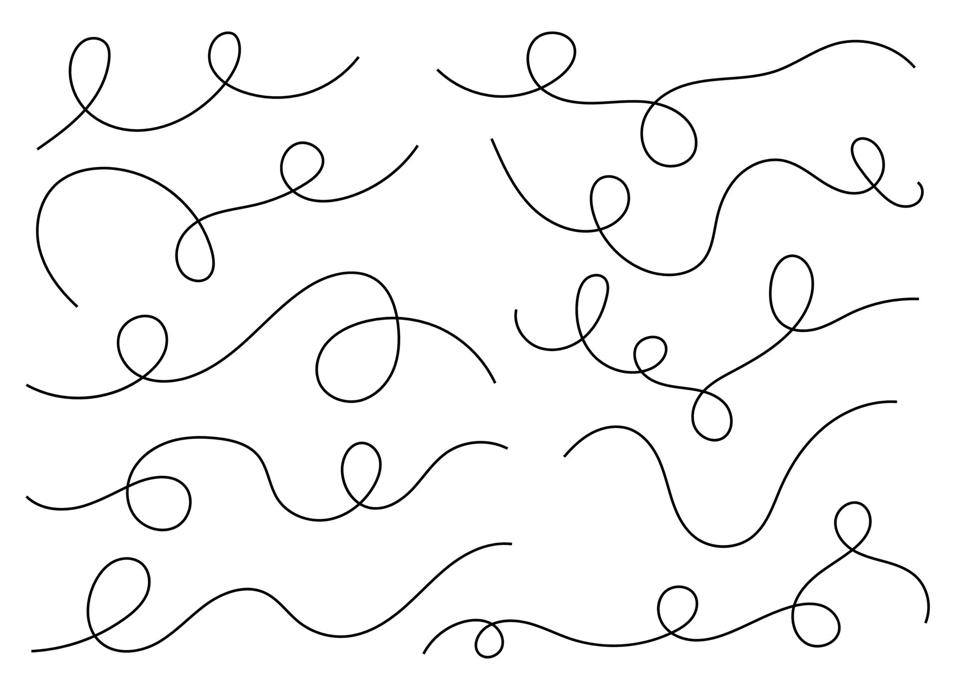 hand-drawn-curved-line-shape-curved-line-icon-collection-vector