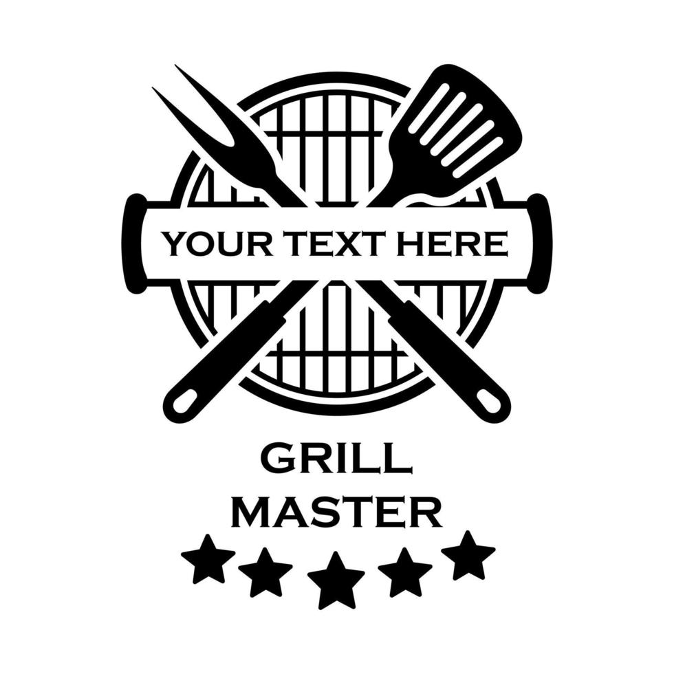 Grill master icon vector set. BBQ illustration sign collection. Grill menu symbol or logo.