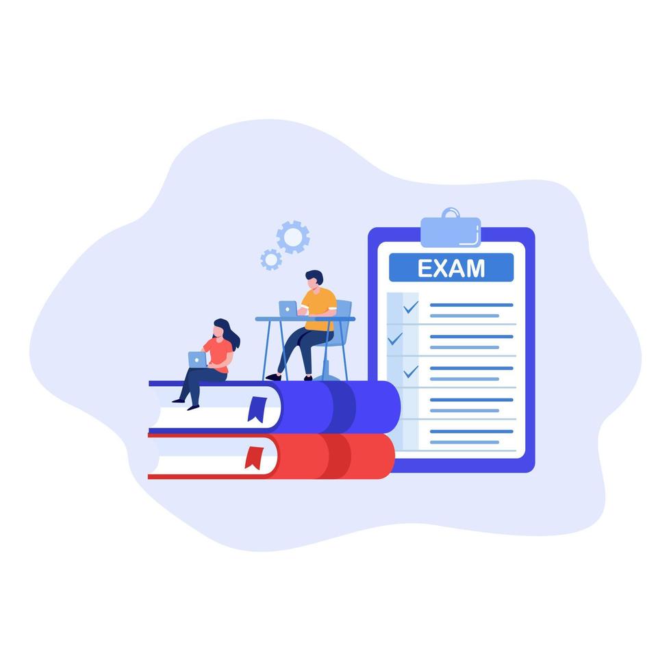 Vector exam concept examination online test answer checklist student
