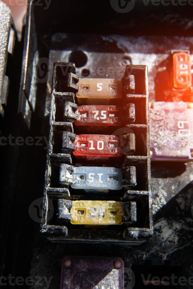the fuse box of the car is covered with corrosion from water ingress photo
