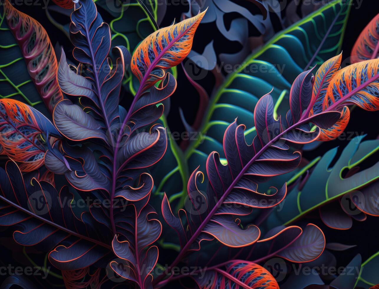 Abstract colorful foliage background created with technology photo