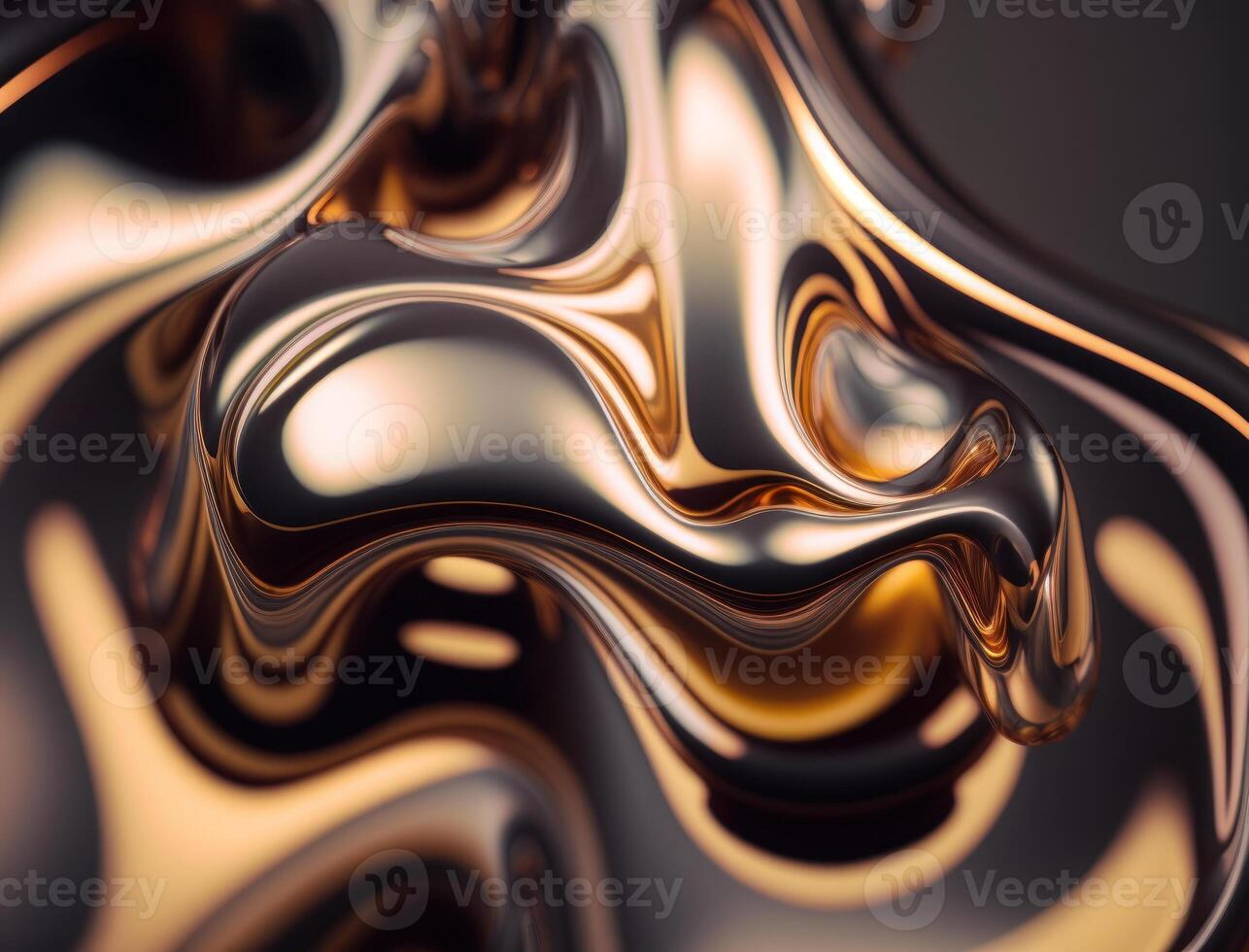 A metallic abstract wavy liquid background technology photo