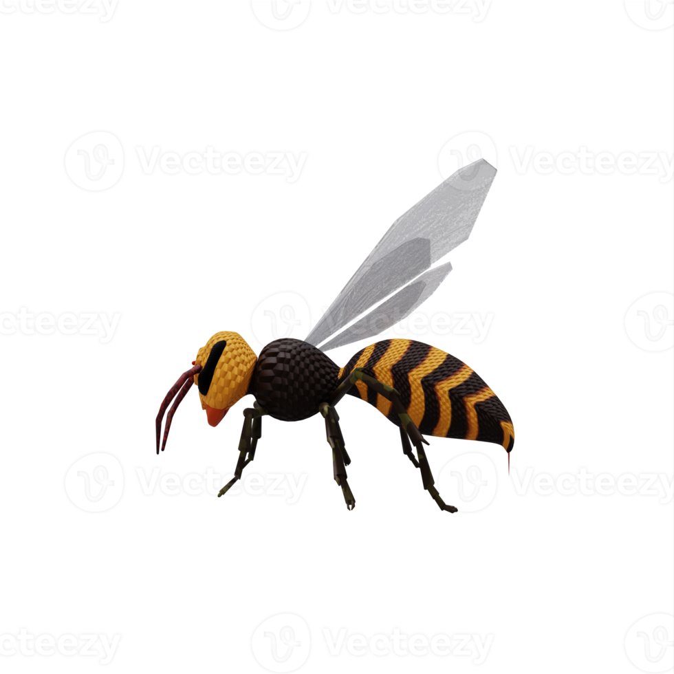 3d Wasp isolated png