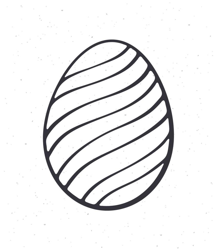 Outline doodle of Easter egg with spiral pattern vector