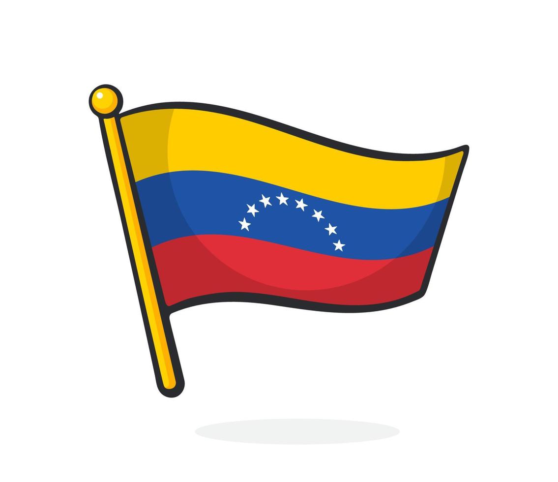 dibujos animados ilustración de nacional bandera de Venezuela vector