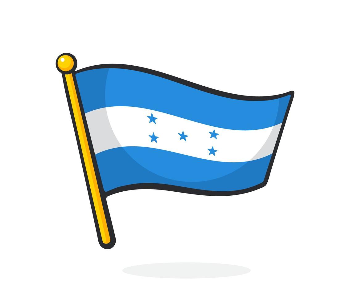 Cartoon illustration of national flag of Honduras vector