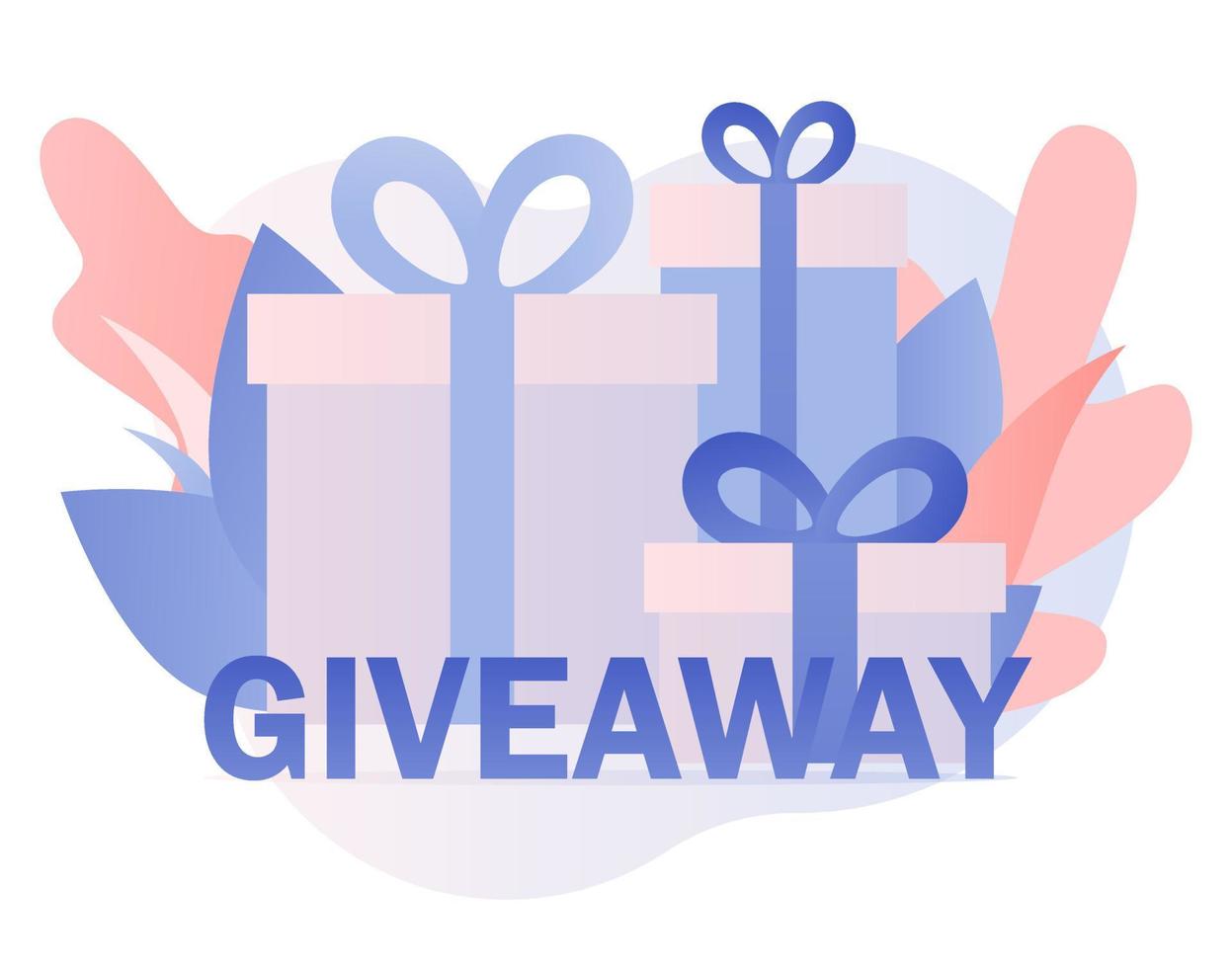 Giveaway marketing concept set. Flat cartoon style. Vector illustration