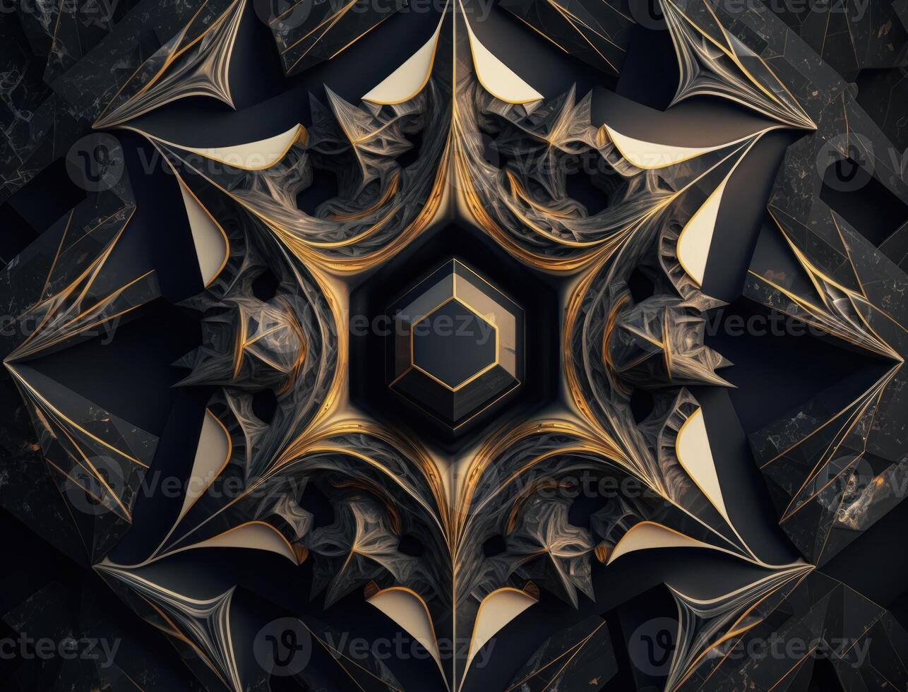 Fractal mandala Sacred geometry background created with technology photo
