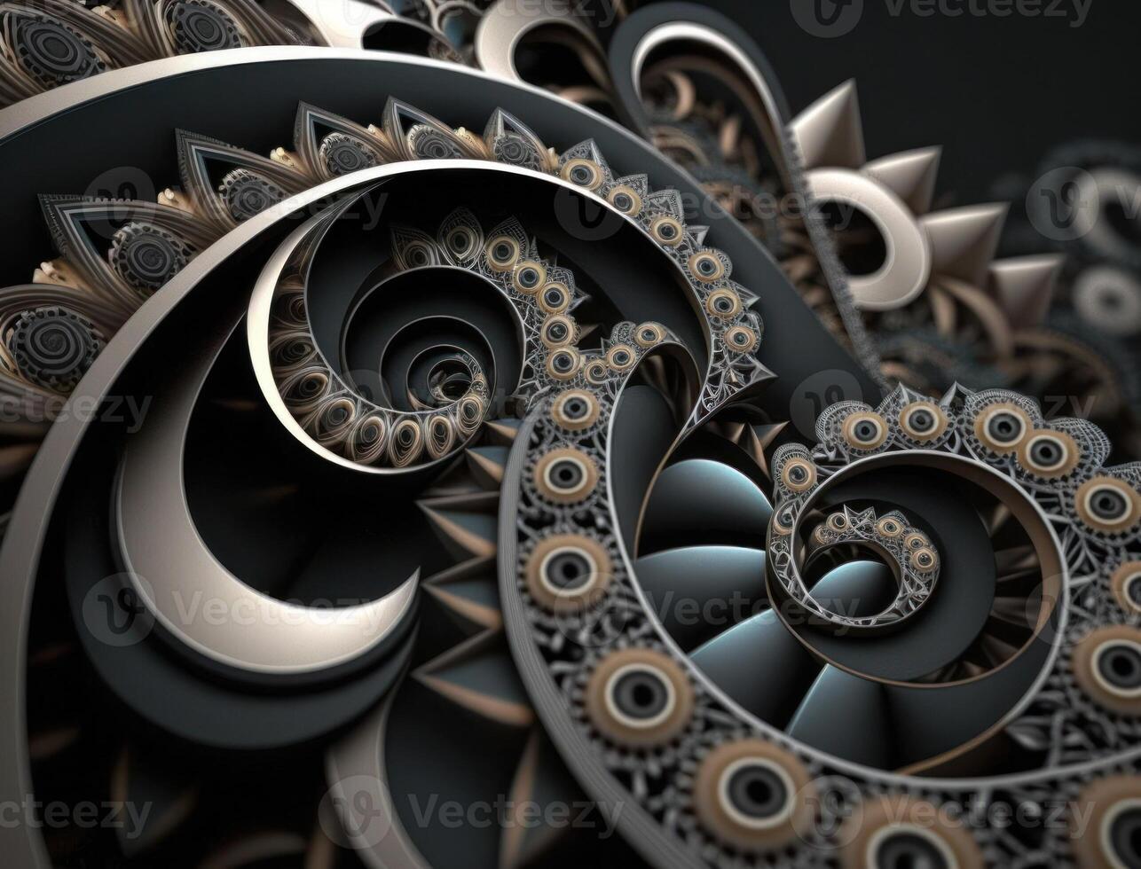 Fractal mandala Sacred geometry background created with technology photo