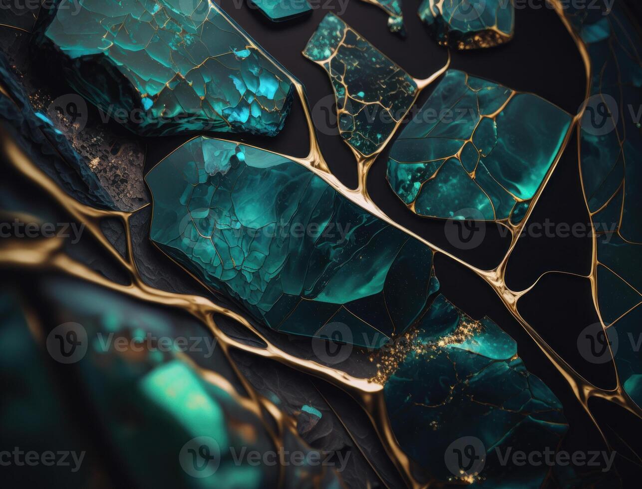 Marble stone texture background material with elements of semi-precious stones and gold created with technology photo