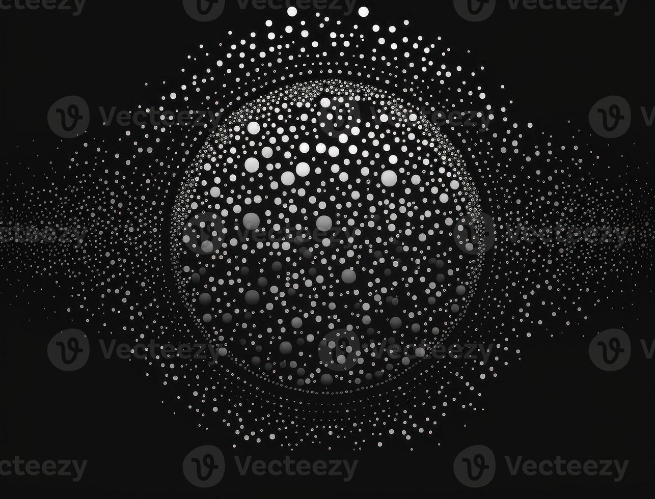 Black and white abstract geometric background with dot shapes pointillism style created with technology photo