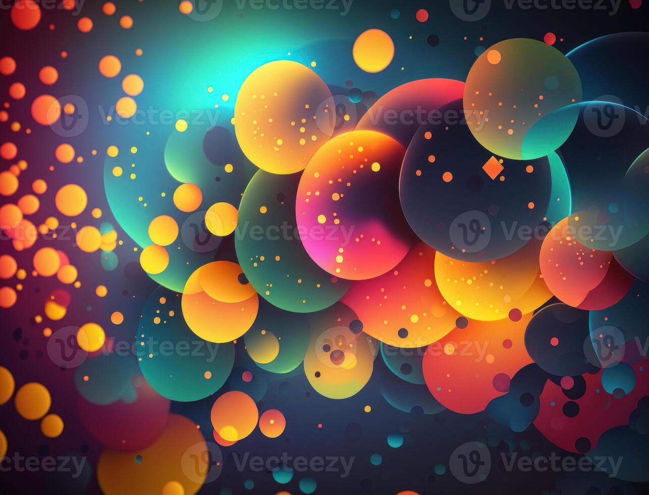 Colorful abstract geometric background with dot shapes pointillism style created with technology photo