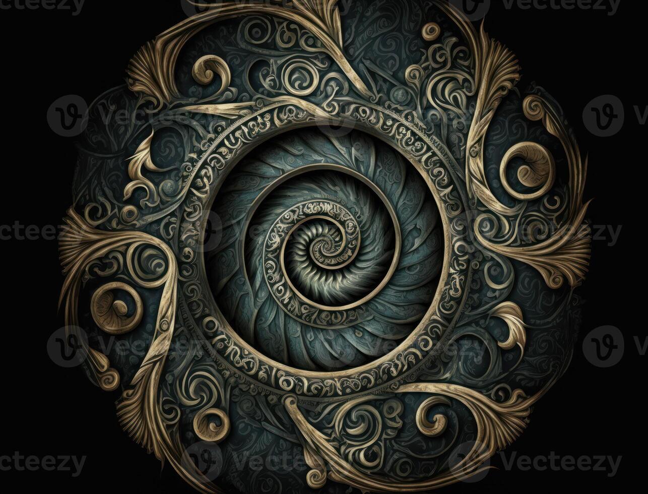 Royal vintage Victorian Gothic background Rococo venzel and whorl created with technology photo