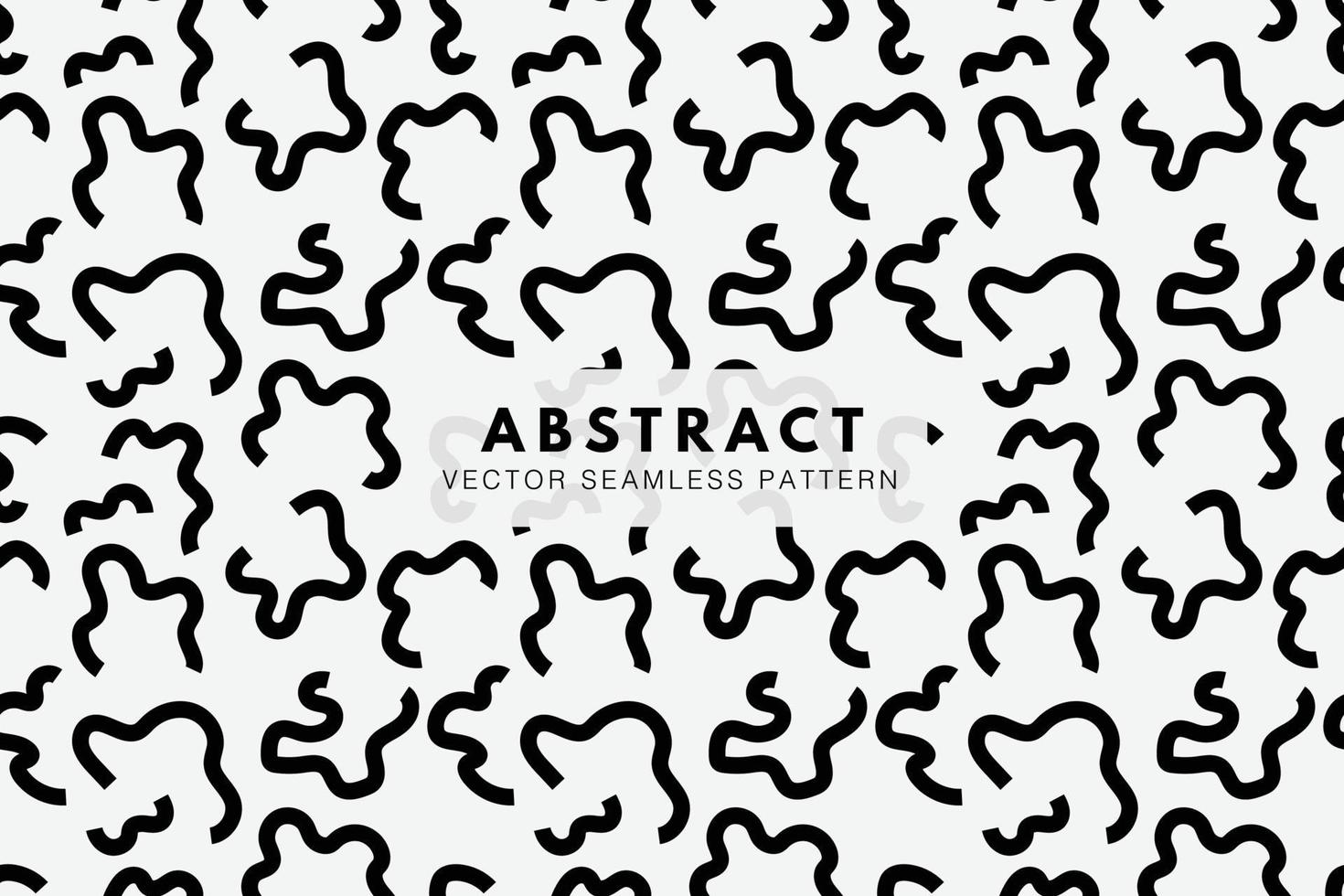 Curve wiggly lines shape seamless repeating vector pattern