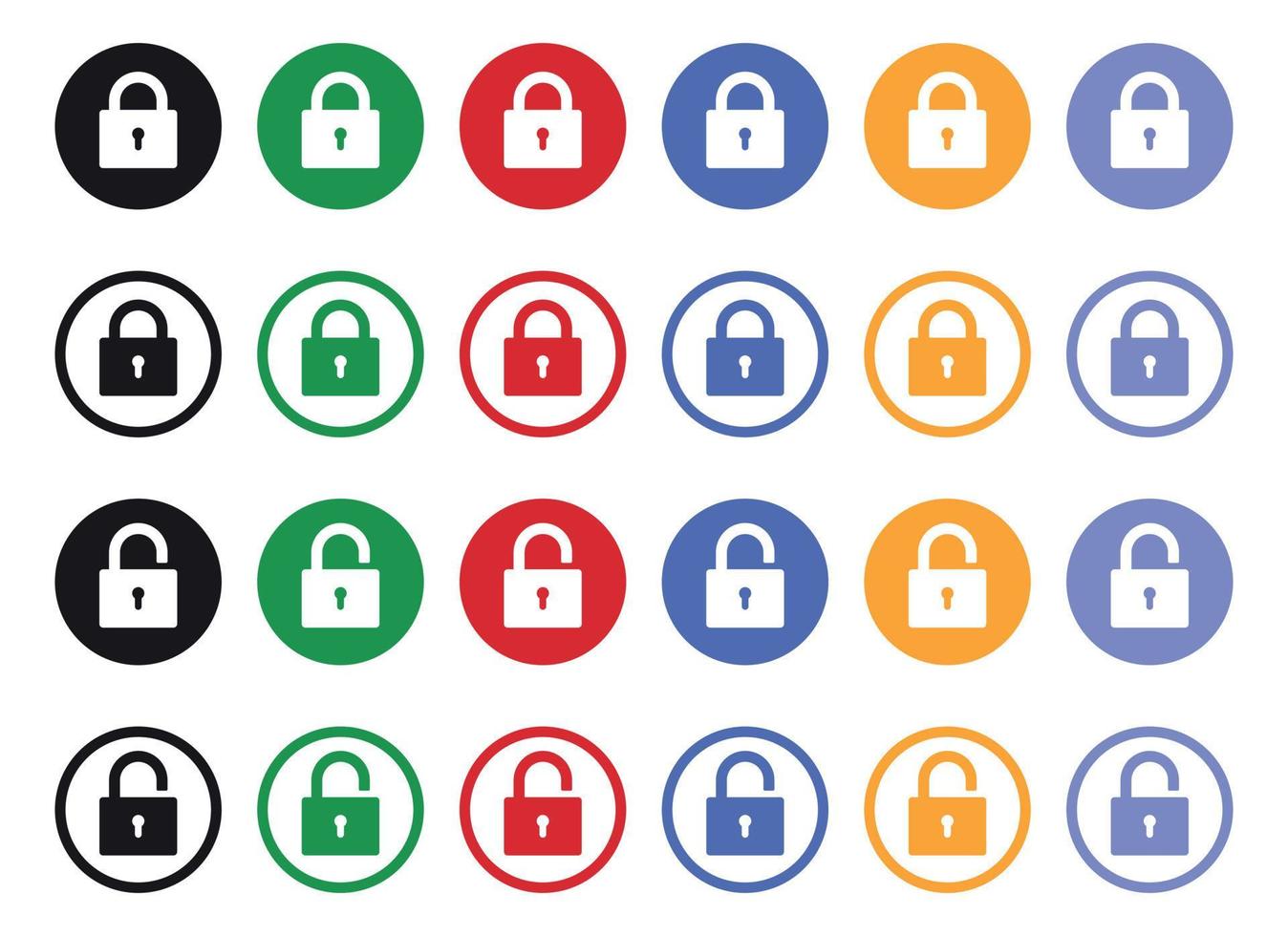 Opened and closed padlock icon in flat style. Lock vector illustration. Security check sign