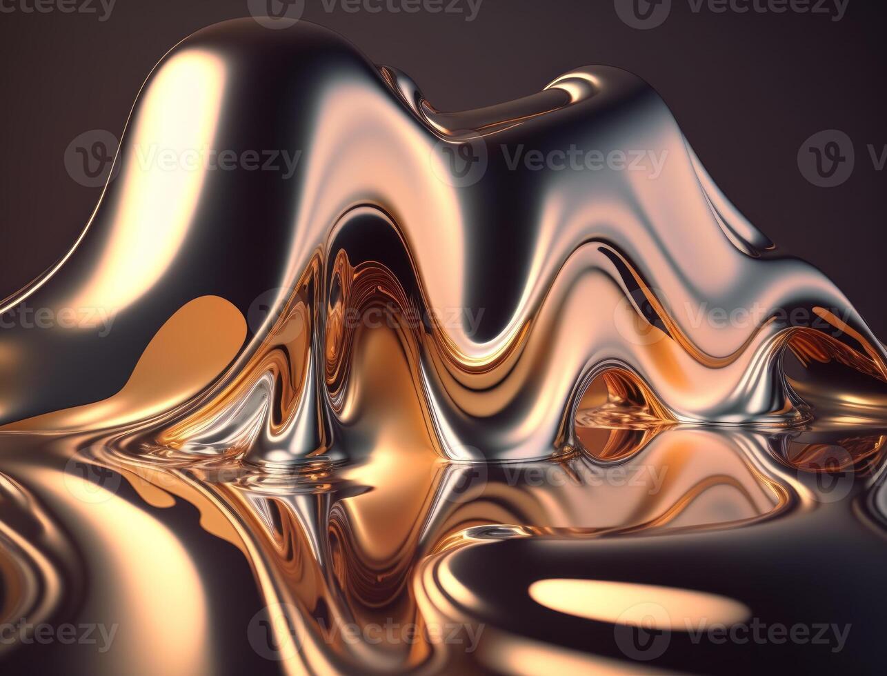 A metallic abstract wavy liquid background technology photo