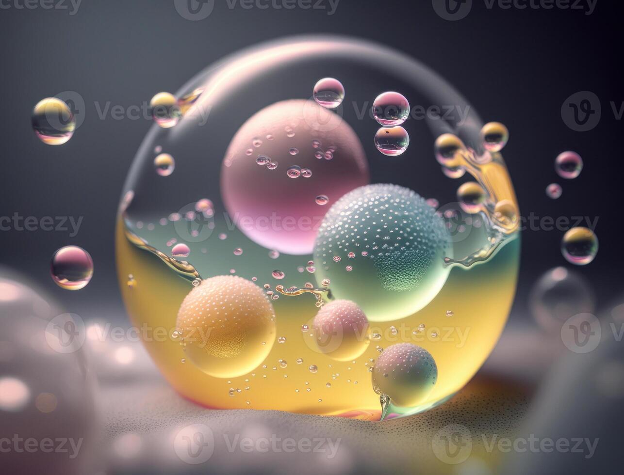Colorful balls Dynamic liquid shapes background created with technology photo
