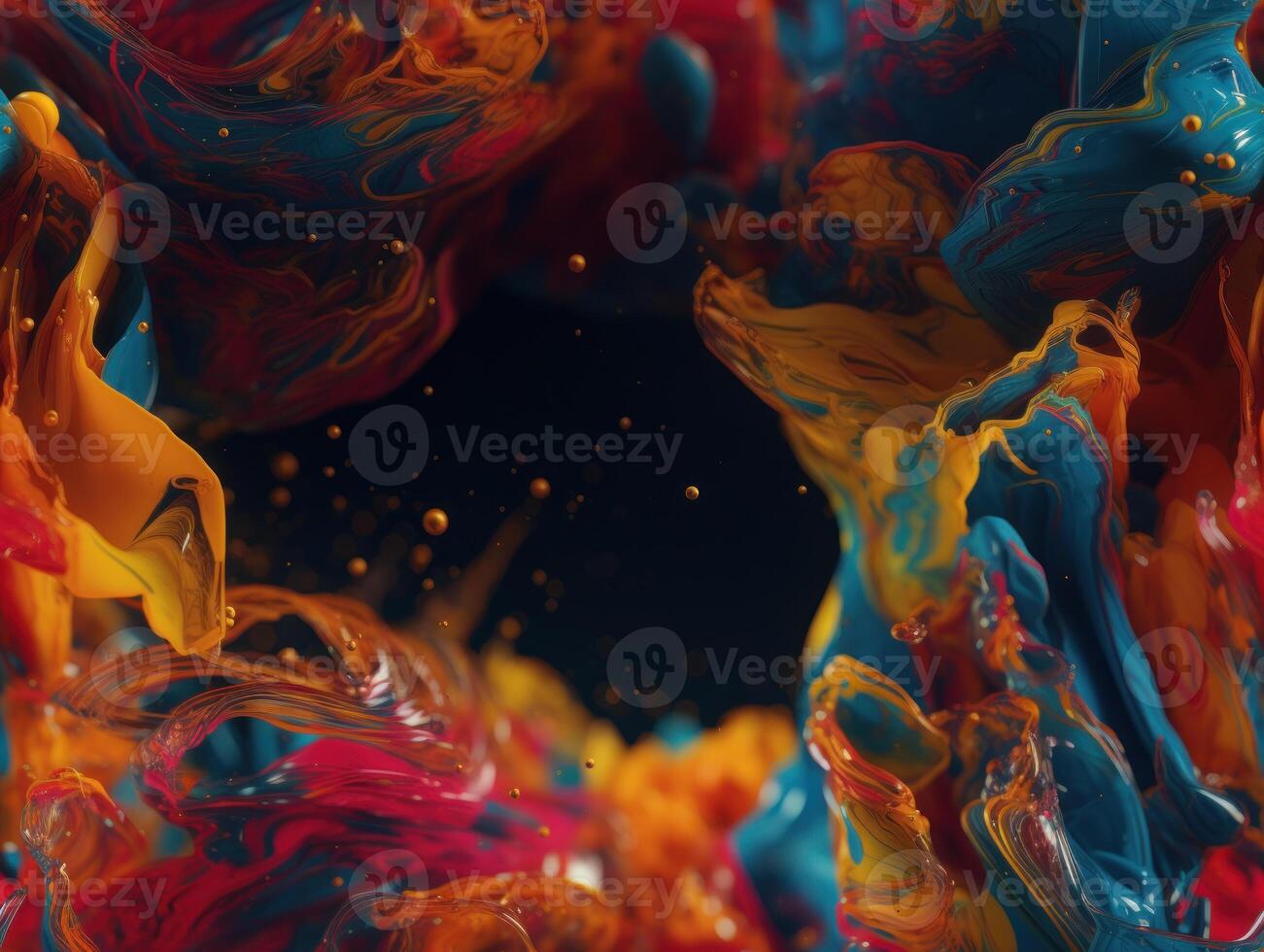 Bright fluid paint pattern Dynamic liquid shapes seamless background created with technology photo