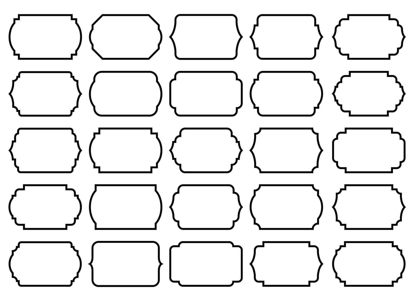 Set of vintage frames and labels vector illustration isolated on white