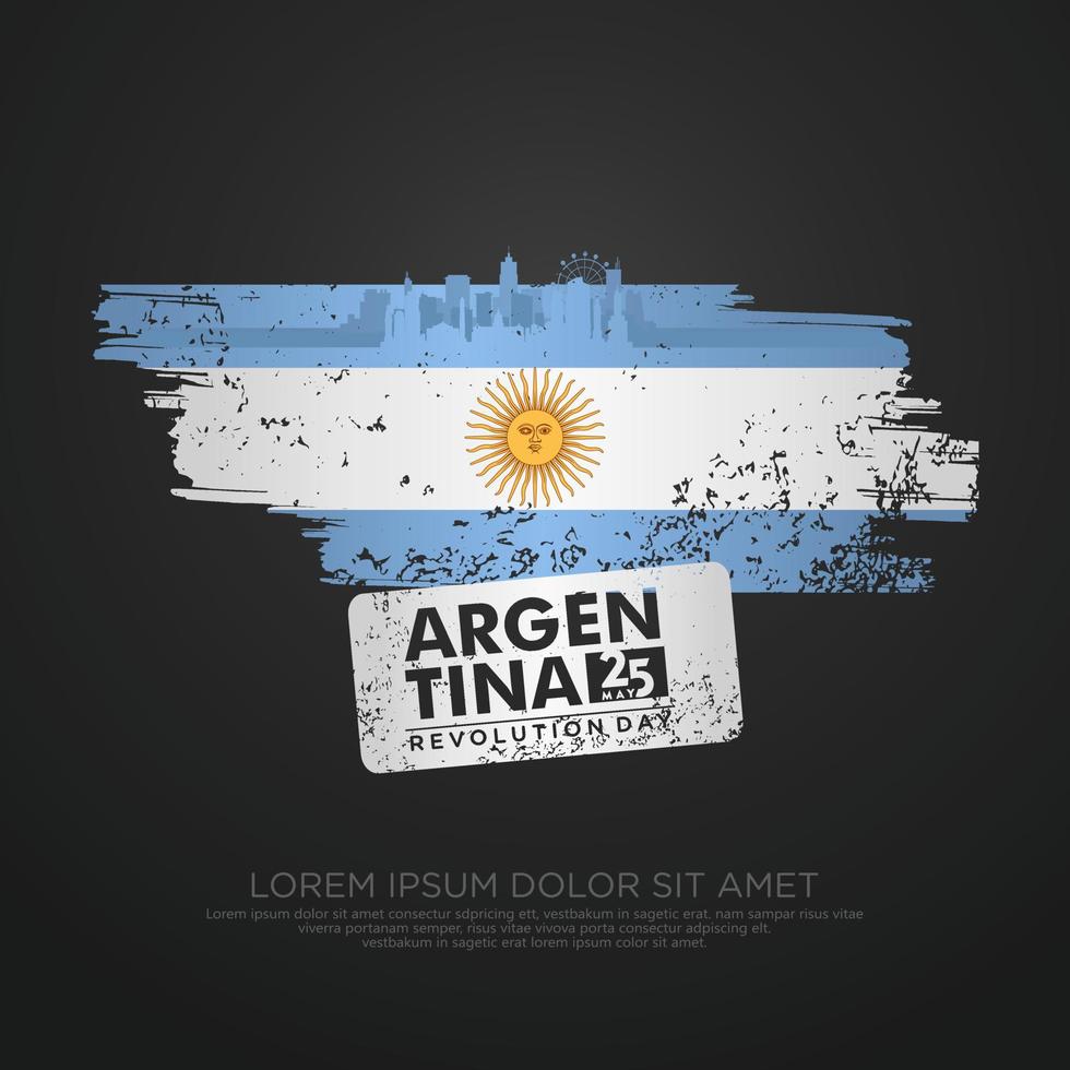 argentina revolución día saludo tarjeta modelo. vector