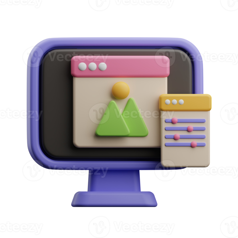 graphic designer editor illustration 3d png