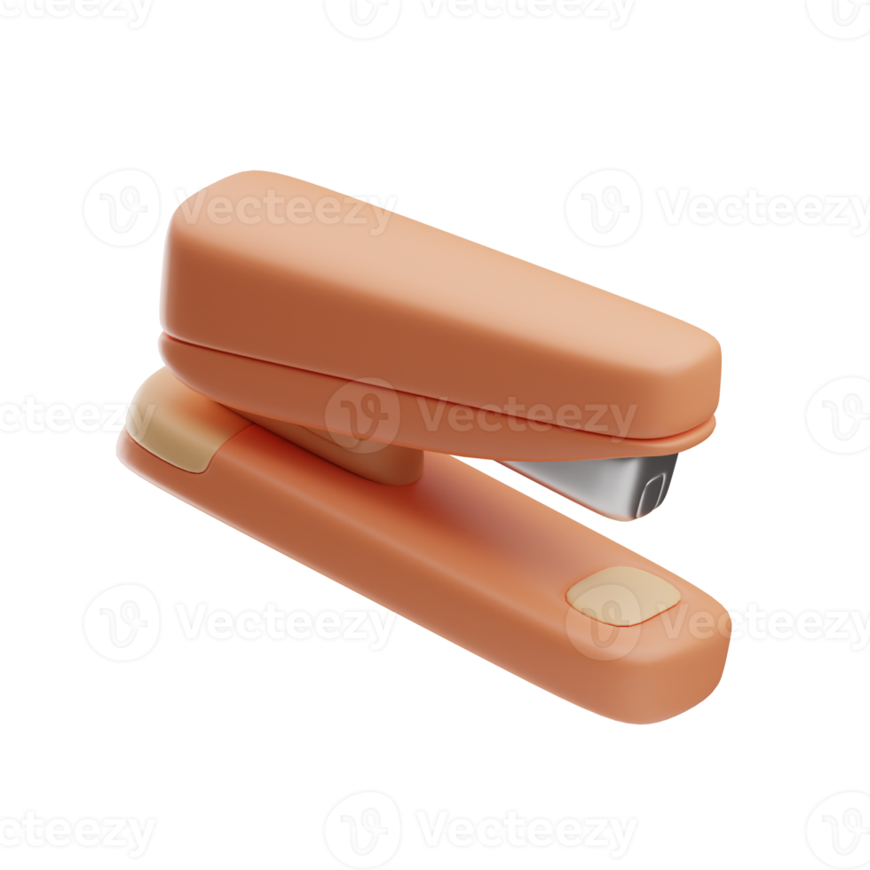 office work stapler illustration 3d png