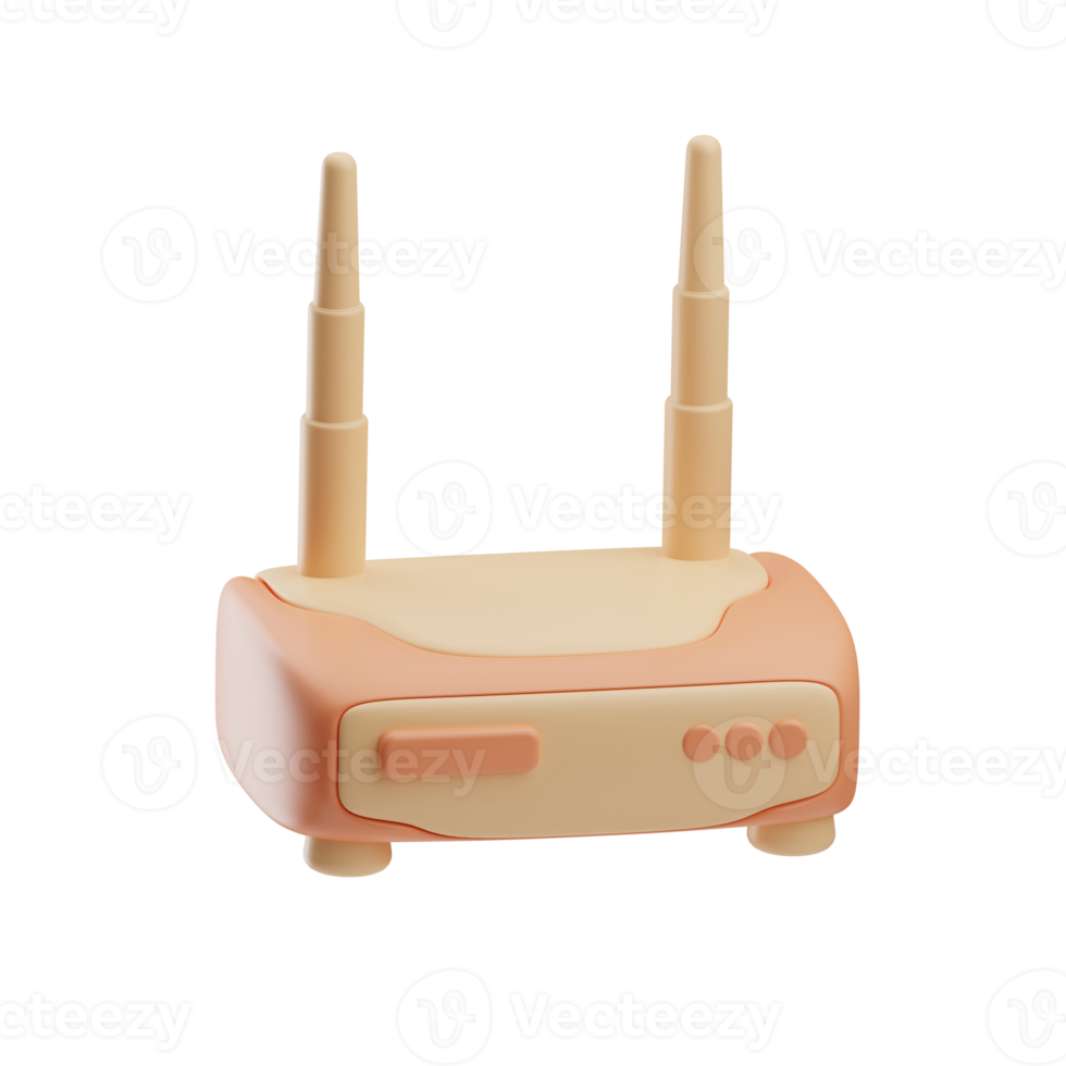 office work wifi router illustration 3d png