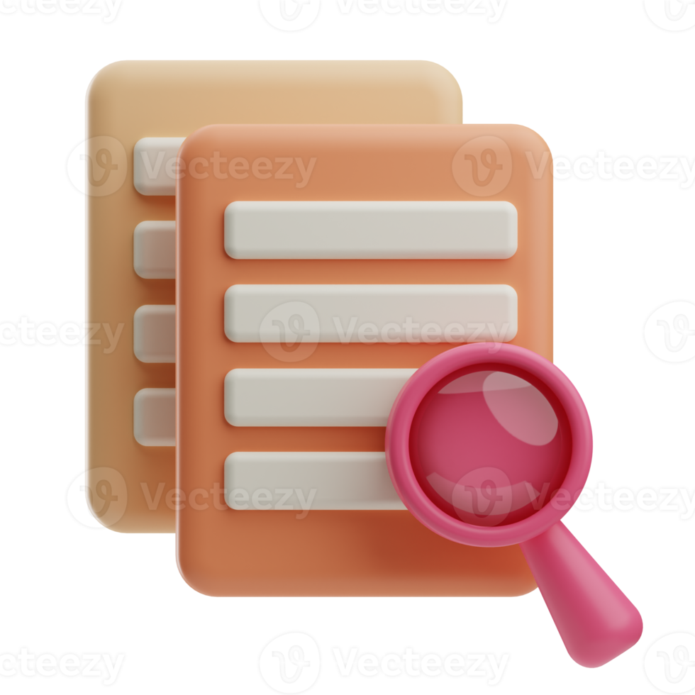 office work document illustration 3d png