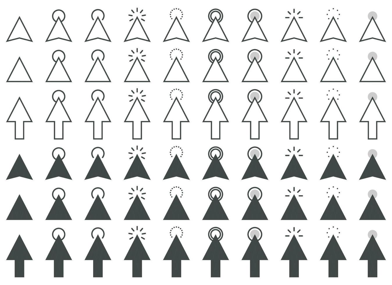 Set of Arrow mouse click cursor icon vector illustration. Pointer click sign and symbol