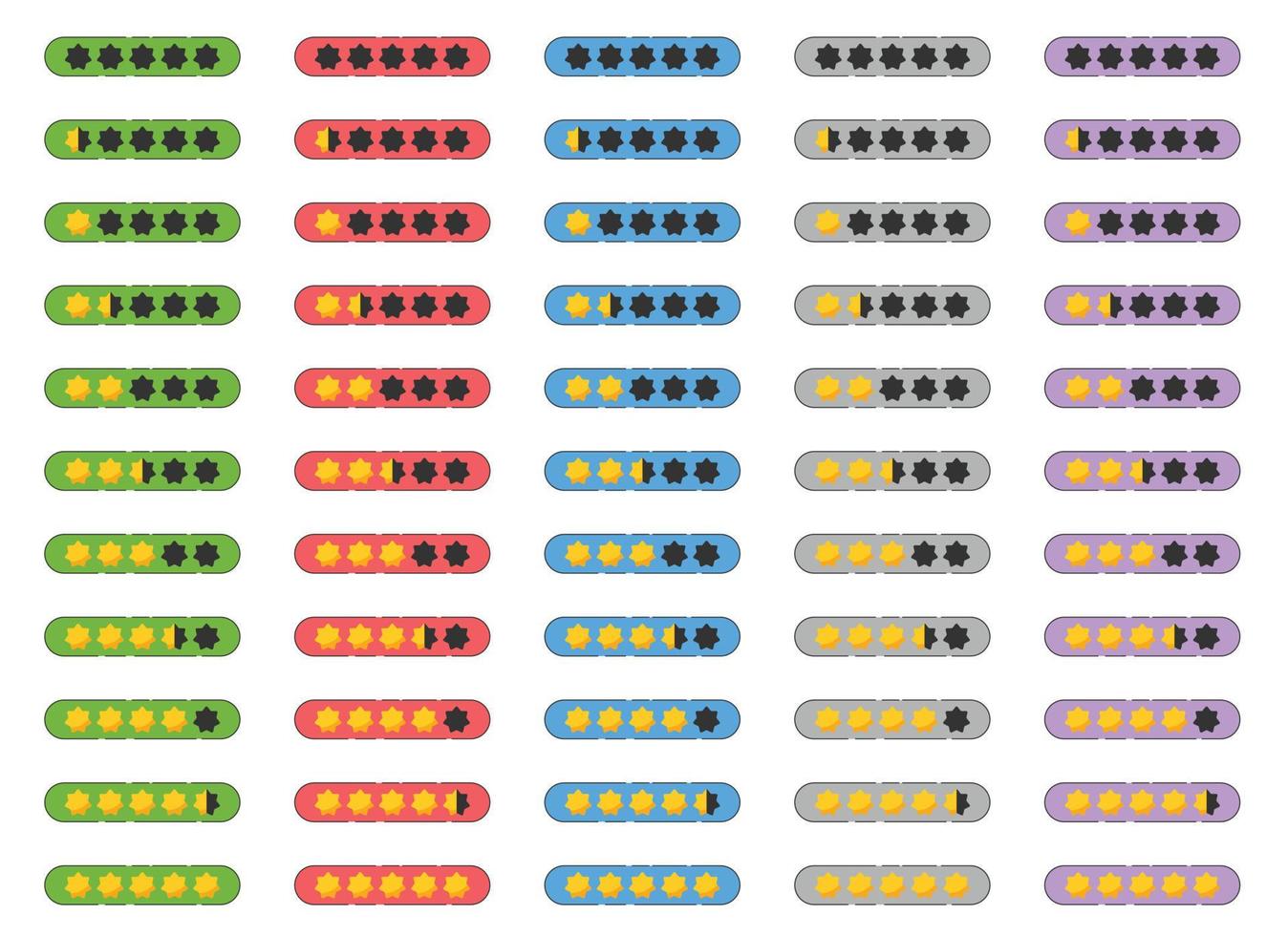 estrella clasificación revisión desde cero a cinco con oro estrellas. cliente revisión o realimentación conjunto vector ilustración