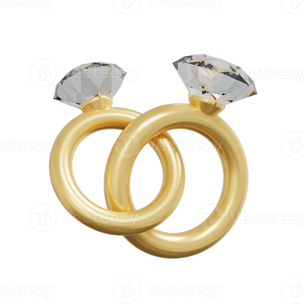 3d illustratie van edelsteen ring png