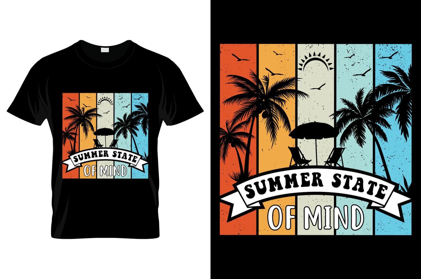 verano estado de mente verano camiseta diseño. mejor para Moda gráficos, camiseta Pro vector