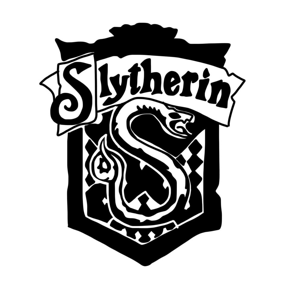 Harry alfarero slytherin logo en dibujos animados garabatear estilo. vector ilustración aislado en blanco antecedentes.