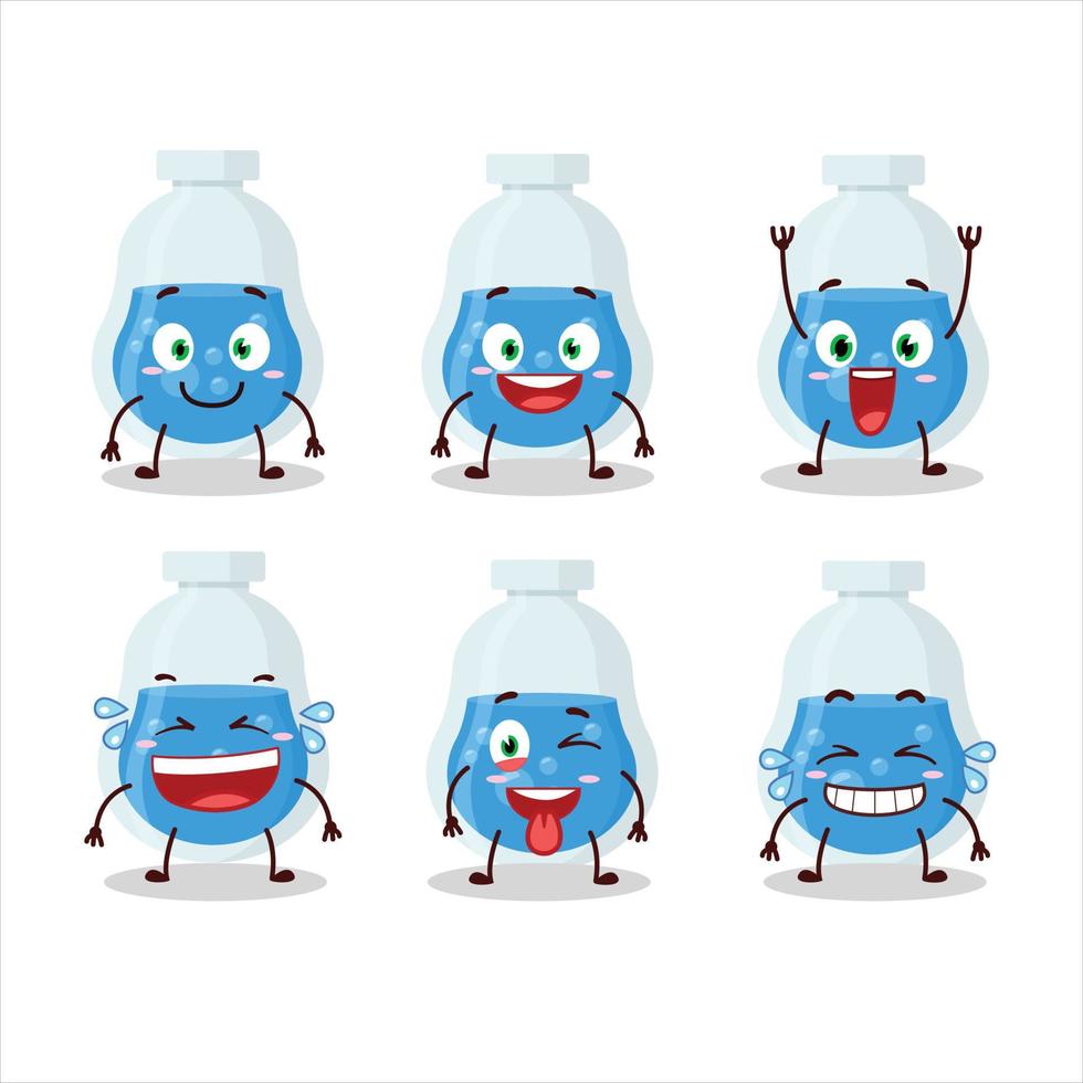 dibujos animados personaje de azul poción con sonrisa expresión vector