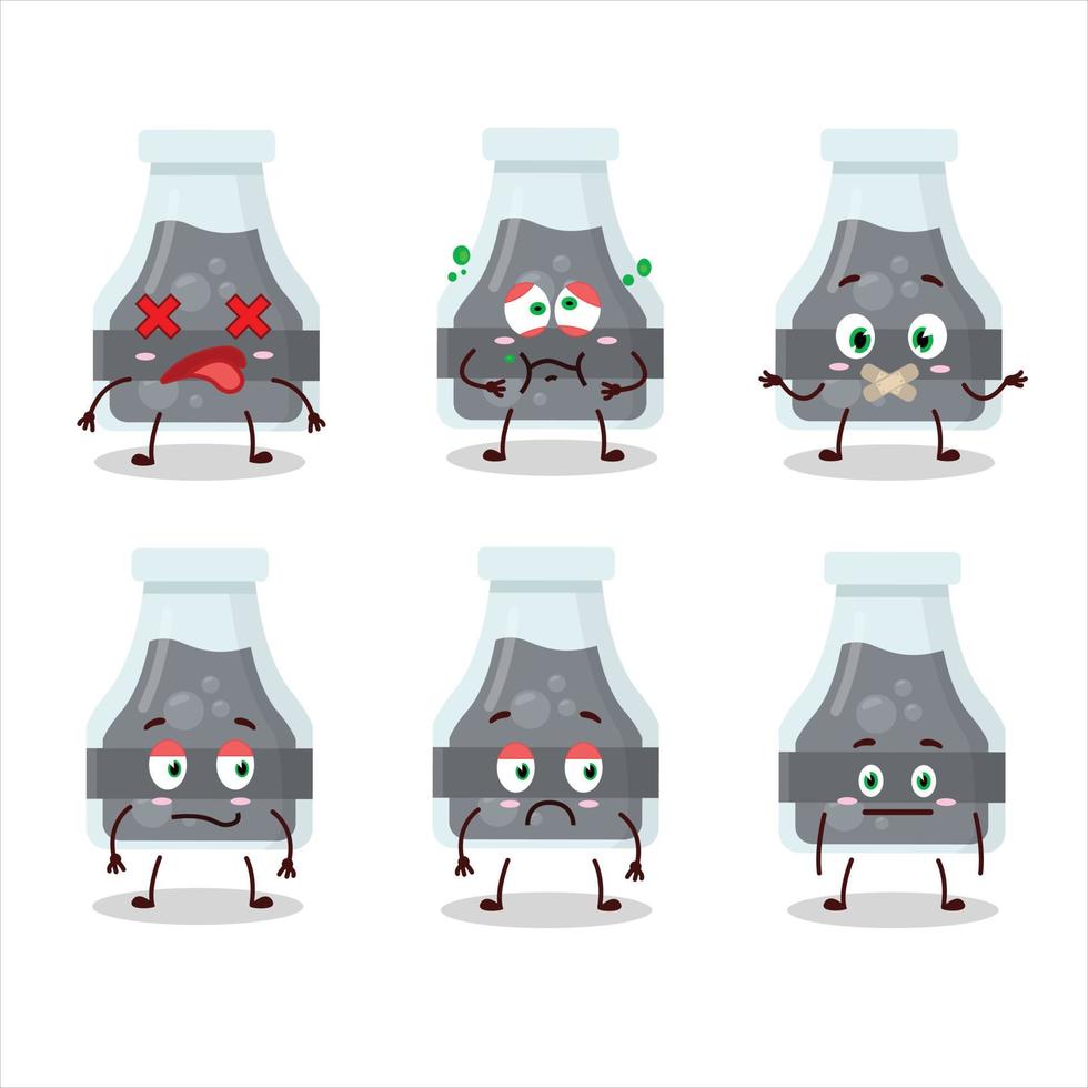 Black potion cartoon character with nope expression vector