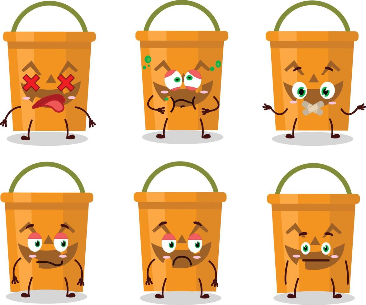 Halloween bucket cartoon character with nope expression vector