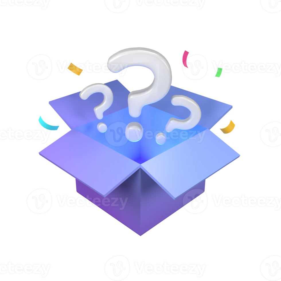 Mystery box 3D illustration png